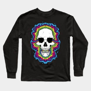 Psychedelic Skull Rainbow Awakening Long Sleeve T-Shirt